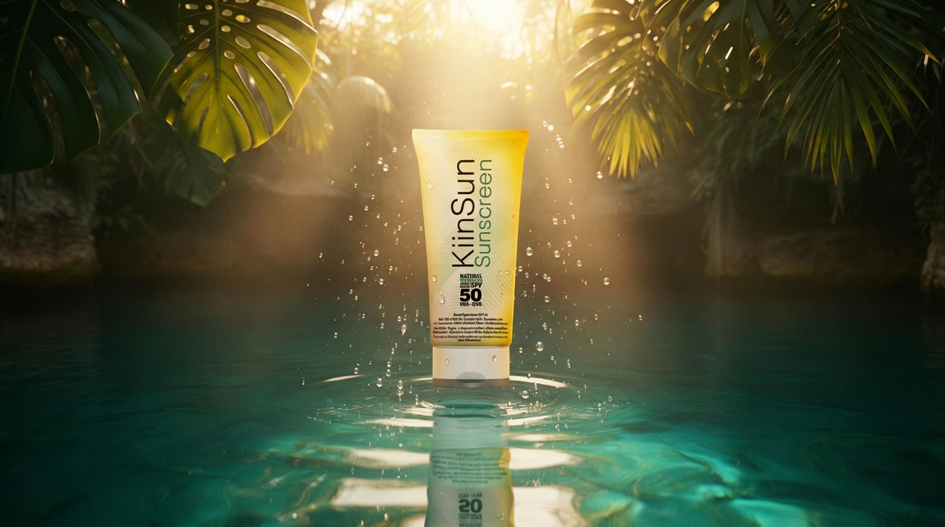 Cenote maya en Cancún con protector solar orgánico KiinSun SPF 50 reef safe